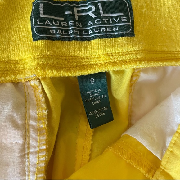 L-RL Lauren Active featherlight twill cargo pants in yellow - Picture 5 of 8